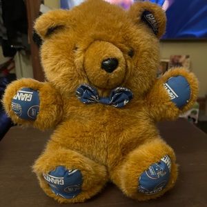 GIANTS Reversible Pillow Pals Plush Bear 12"